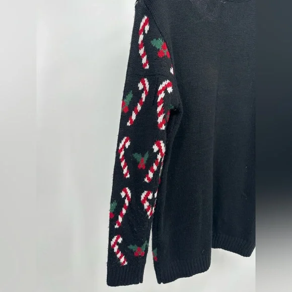 Love By Design Black and Red Crew Neck Sweater - Picture 3 of 6